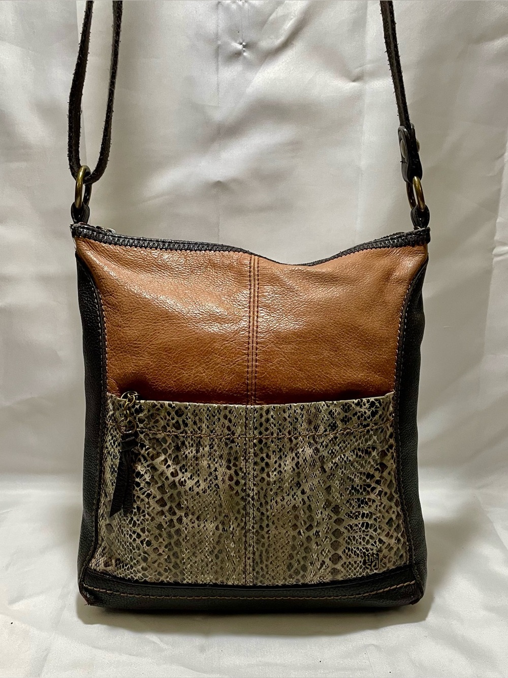 The Sak Pax Leather and Snake Print Crossbody Bag